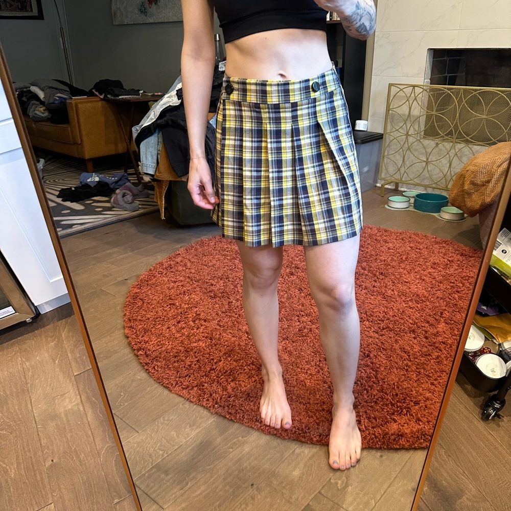Topshop plaid mini skirt